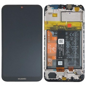 Huawei Y5 2019 skjerm (svart) (med ramme og batteri) (service pack) (original)