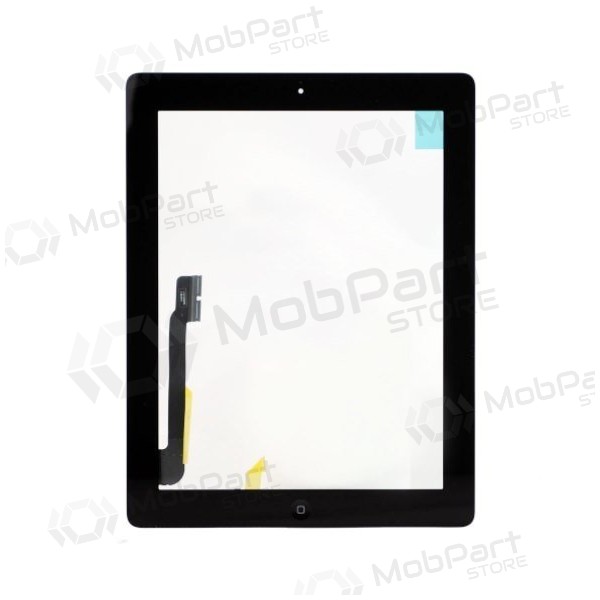 Apple iPad 4 berøringssensitivt glass med HOME-knapp og holdere (svart) Apple iPad 4 berøringssensitivt glass med HOME-knapp og holdere (svart)