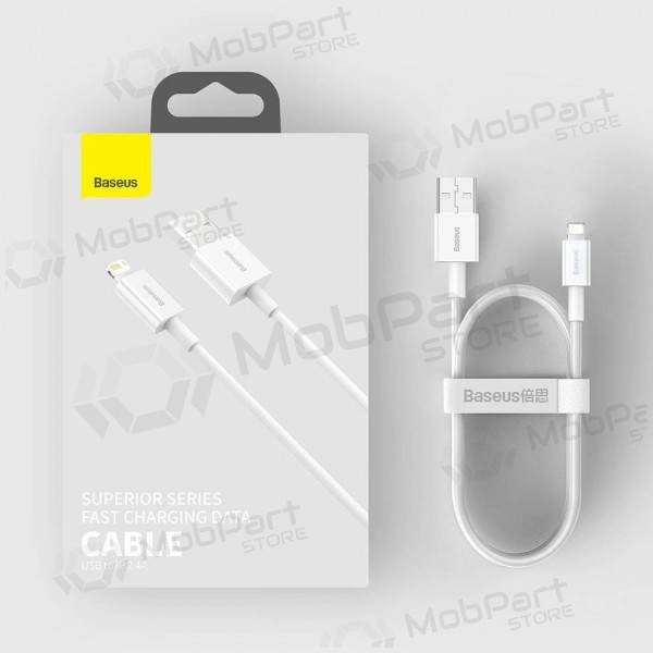 USB kabel Baseus Superior Lightning 2.4A 1.5m (hvit) CALYS-B02