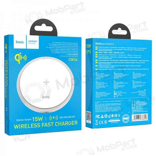 Lader trådløs Hoco CW26 (15W) (hvit)