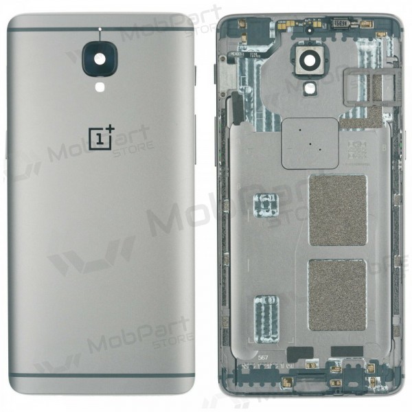OnePlus 3 / 3T bakside (sølvgrå) (brukt grade A, original)