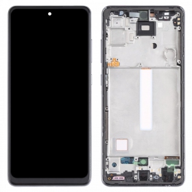 Samsung A528 Galaxy A52S 2021 skjerm (svart) (med ramme) (service pack) (original)