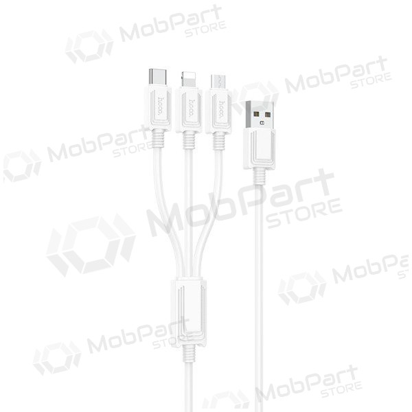 USB kabel Hoco X74 3in1 microUSB-Lightning-Type-C 1.0m (hvit)