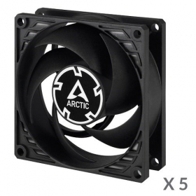 ARCTIC P8 Silent ypač tylūs korpuso ventiliatoriai, 3-pin, 80mm, juodi, 5 stk.