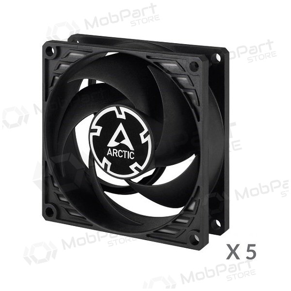 ARCTIC P8 Silent ypač tylūs korpuso ventiliatoriai, 3-pin, 80mm, juodi, 5 stk. ARCTIC P8 Silent ypač tylūs korpuso ventiliatoriai, 3-pin, 80mm, juodi, 5 stk.