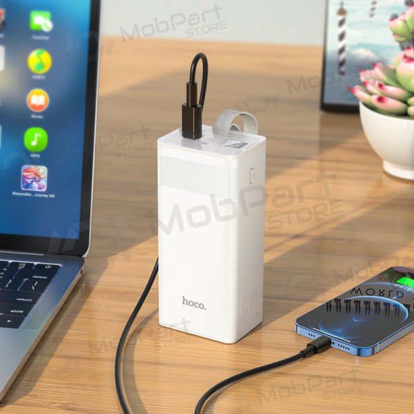 Powerbank Power Bank Hoco J86 22.5W Quick Charge 3.0 40000mAh hvitt Powerbank Power Bank Hoco J86 22.5W Quick Charge 3.0 40000mAh hvitt