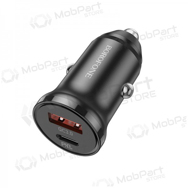 Lader automobilinis Borofone BZ18A USB-A/Type-C PD20W+QC3.0 (svart)