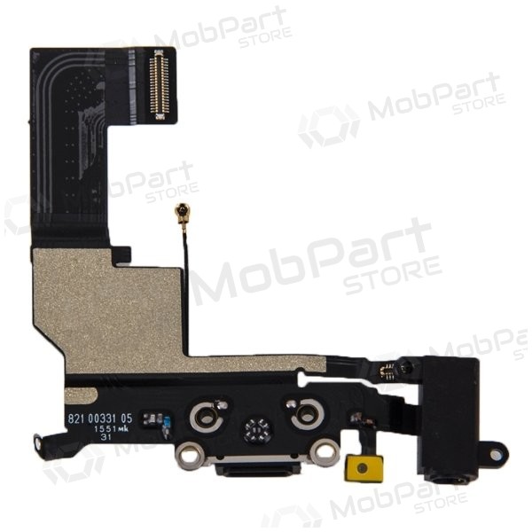 Apple iPhone SE ladekontakt og mikrofon med flex (svart)