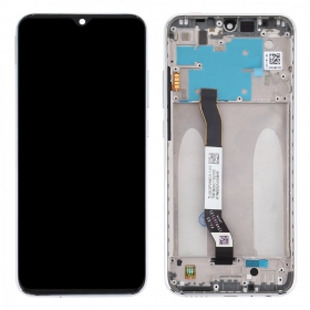 Xiaomi Redmi Note 8 / Note 8 2021 skjerm (hvit) (med ramme) (service pack) (original)