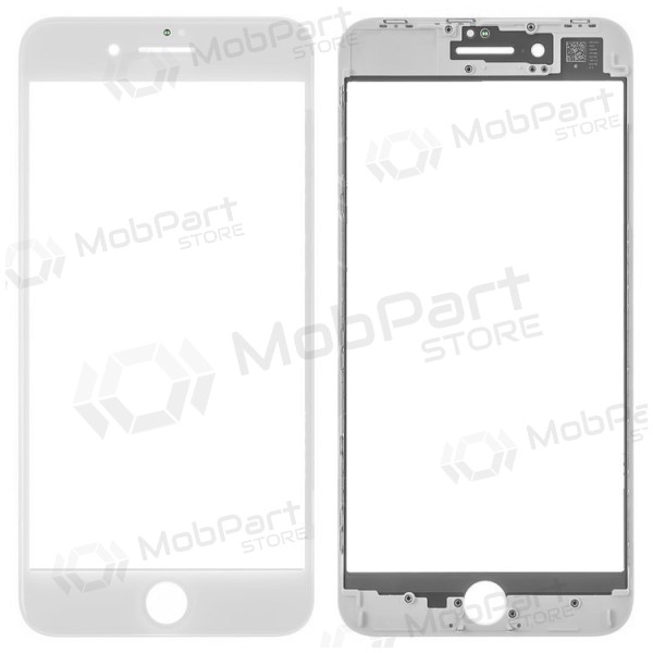 Apple iPhone 8 Plus Skjermglass med ramme (hvit) (for screen refurbishing) - Premium Apple iPhone 8 Plus Skjermglass med ramme (hvit) (for screen refurbishing) - Premium