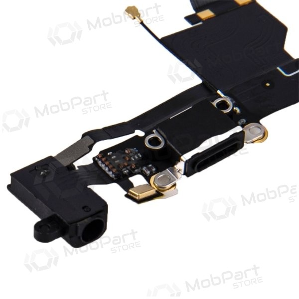 Apple iPhone SE ladekontakt og mikrofon med flex (svart)