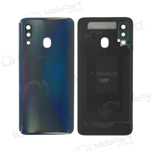 Samsung A405 Galaxy A40 2019 bakside (svart) (brukt grade C, original)