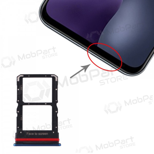 Xiaomi Mi 10 Lite SIM kortholder blå (Aurora Blue)