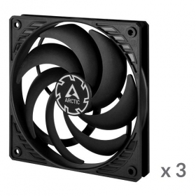 ARCTIC P12 Slim PWM PST korpuso ventiliatoriai, 4-pin, 120mm, juodi, 3 stk.