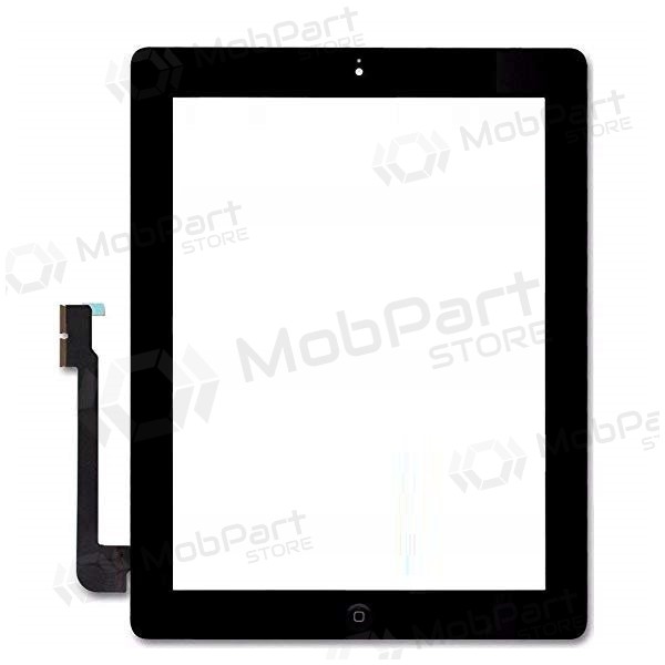 Apple iPad 3 berøringssensitivt glass su Home mygtuku og laikikliais (svart) Apple iPad 3 berøringssensitivt glass su Home mygtuku og laikikliais (svart)