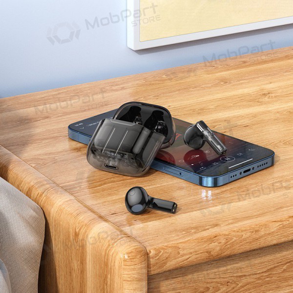 Trådløs hodetelefoner / headset Borofone BW23 Crystal Bean Transparent Edition TWS (svart)