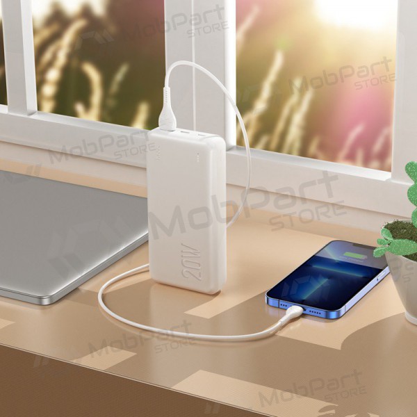 Powerbank Power Bank Hoco J87A Type-C PD 20W+Quick Charge 3.0 20000mAh hvitt Powerbank Power Bank Hoco J87A Type-C PD 20W+Quick Charge 3.0 20000mAh hvitt