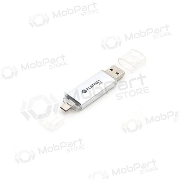 Minnepinne Platinet 32GB OTG USB 2.0 + microUSB (sølvgrått)