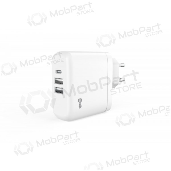 Lader BeHello USB-C 45W PD + 2 USB (hvit)