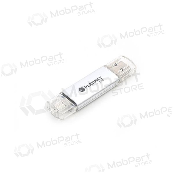 Minnepinne Platinet 32GB OTG USB 2.0 + microUSB (sølvgrått)