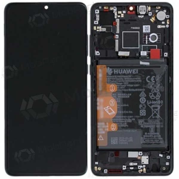 Huawei P30 (2019) skjerm (svart) (med ramme og batteri) (service pack) (original) Huawei P30 (2019) skjerm (svart) (med ramme og batteri) (service pack) (original)