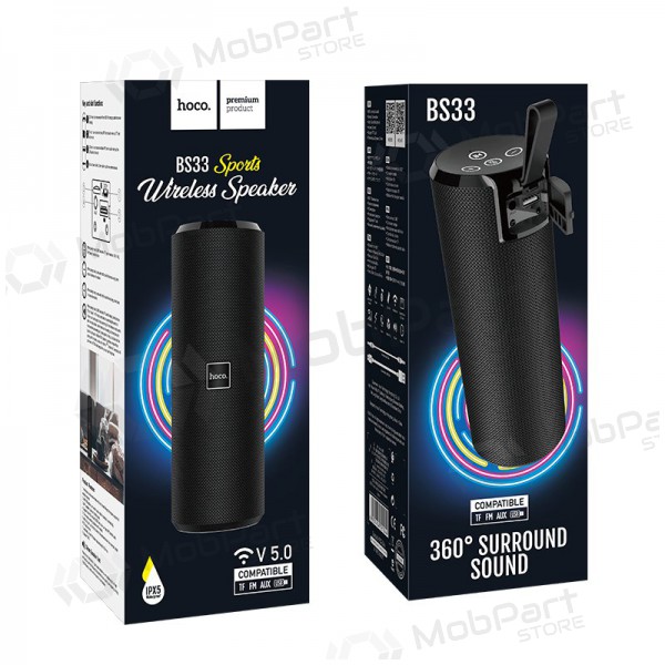 Bluetooth bærbar høyttaler Hoco BS33 (svart) Bluetooth bærbar høyttaler Hoco BS33 (svart)