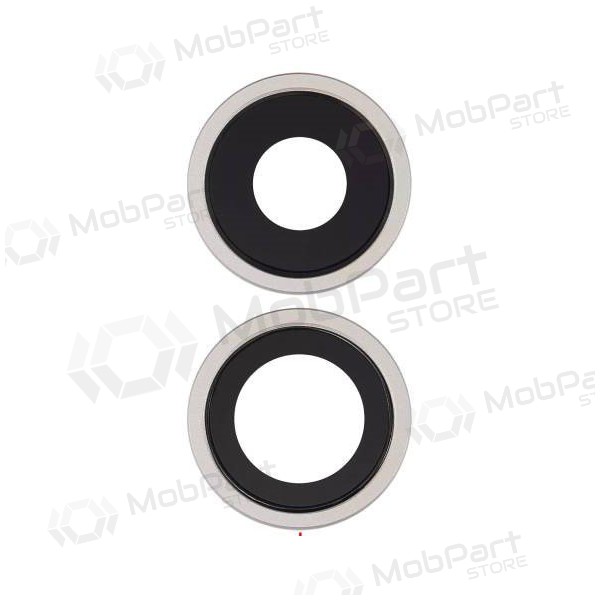 Apple iPhone 11 kameraglass (2stk) (sølvgrå) (med ramme)