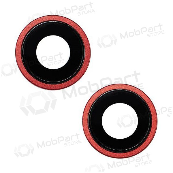 iPhone 14 / 14 Plus kameraglass (2stk) (rød) (med ramme)