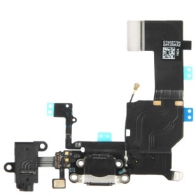 Apple iPhone 5C ladekontakt og mikrofon med flex (svart)