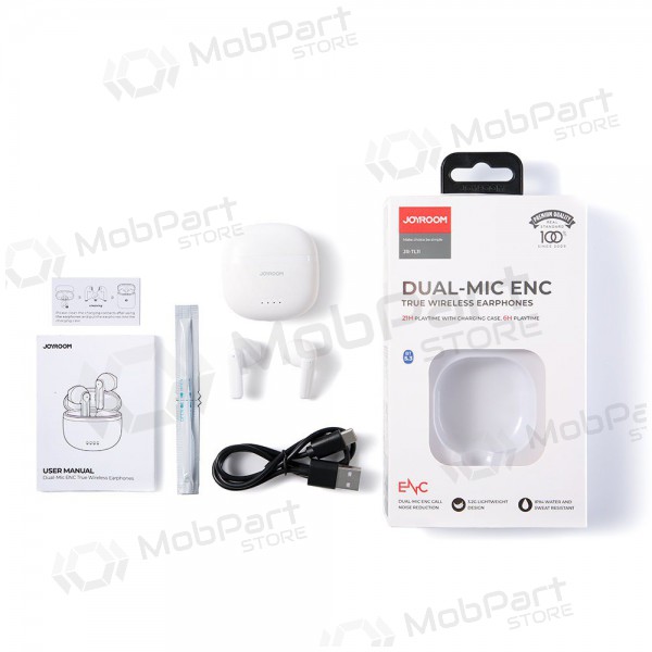 Trådløs hodetelefoner / headset Joyroom TWS JR-TL11 ENC (hvitt) Trådløs hodetelefoner / headset Joyroom TWS JR-TL11 ENC (hvitt)