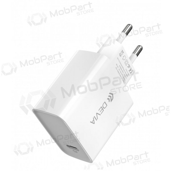 Lader Devia Smart PD Quick Charge + MFI Type-C-Lightning (hvit)