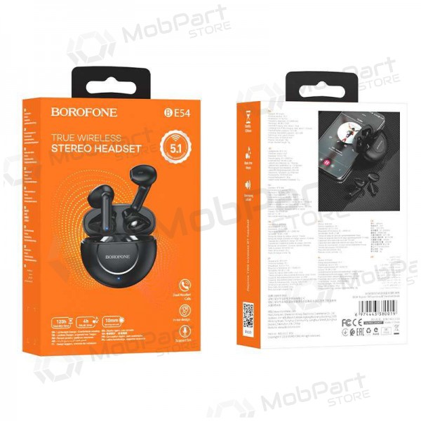 Trådløs hodetelefoner / headset Borofone BE54 Rejoice TWS (svart) Trådløs hodetelefoner / headset Borofone BE54 Rejoice TWS (svart)