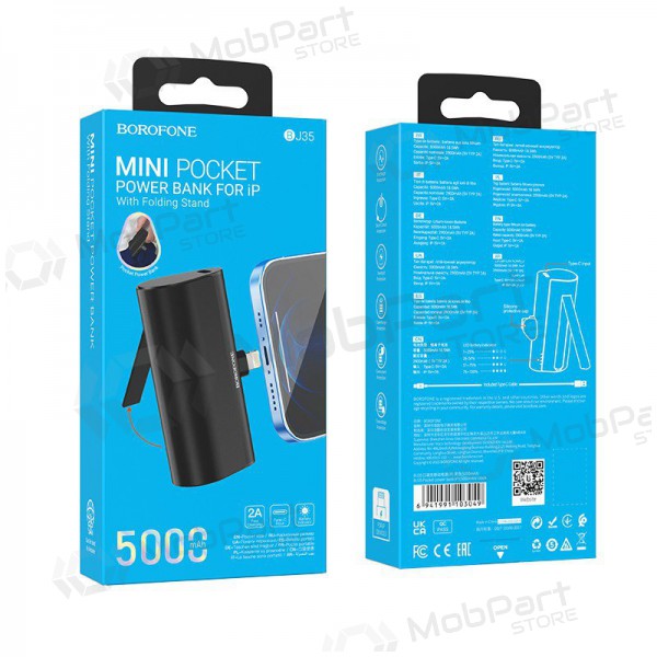 Powerbank Power Bank Borofone BJ35 Lightning 5000mAh svart
