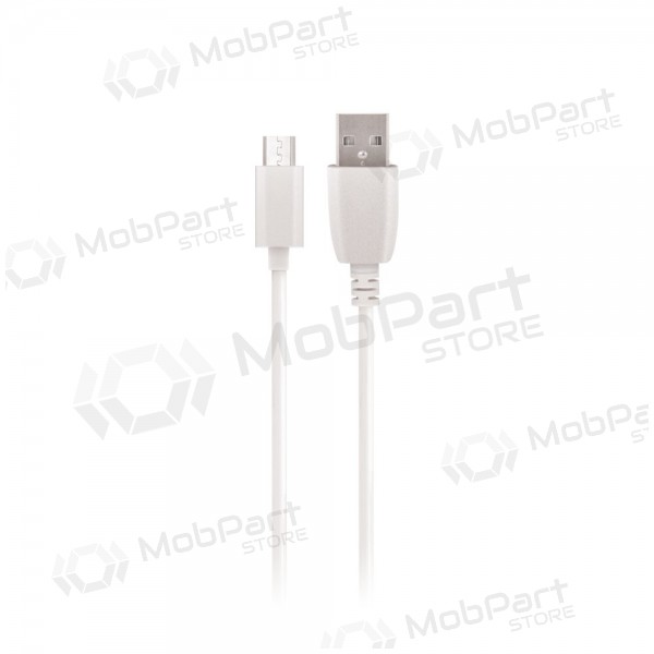 USB kabel Maxlife microUSB (hvit) 1.0m