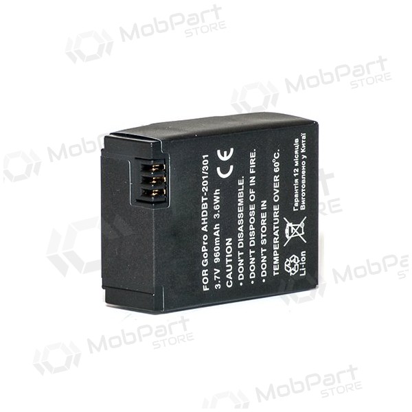 GoPro AHDBT-201, AHDBT-301 960mAh foto batteri / akkumulator GoPro AHDBT-201, AHDBT-301 960mAh foto batteri / akkumulator