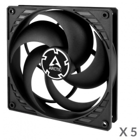 ARCTIC P14 korpuso ventiliatoriai, 3-pin, 140mm, juodi, 5 stk.