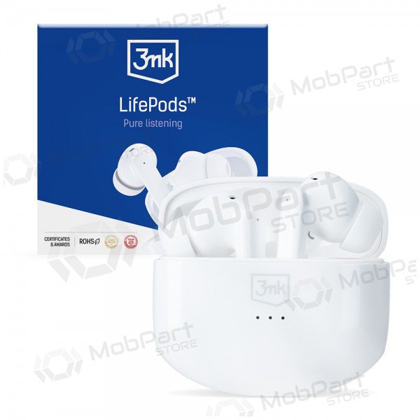 Trådløs hodetelefoner / headset 3mk LifePods (hvitt)