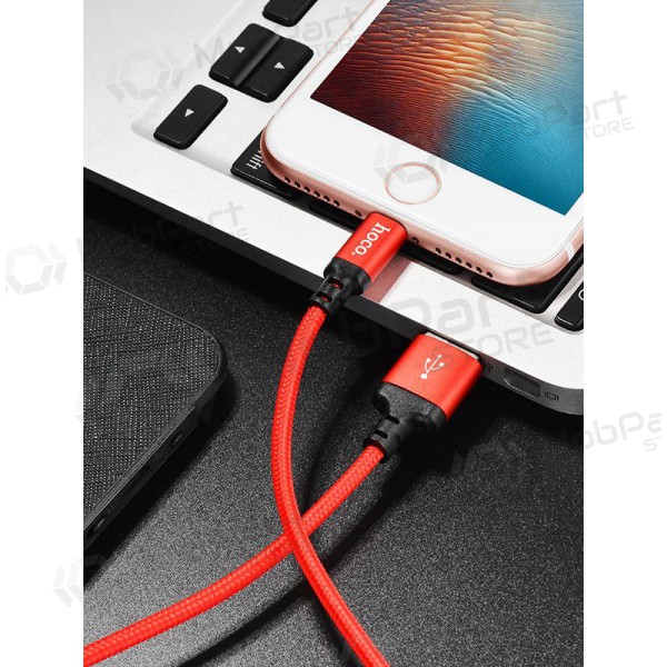 USB kabel Hoco X14 Lightning (rød / svart) 1.0m