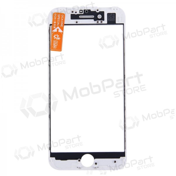 Apple iPhone 7 Plus skjermglass med ramme og OCA (hvit) (v2) (for screen refurbishing) - Premium