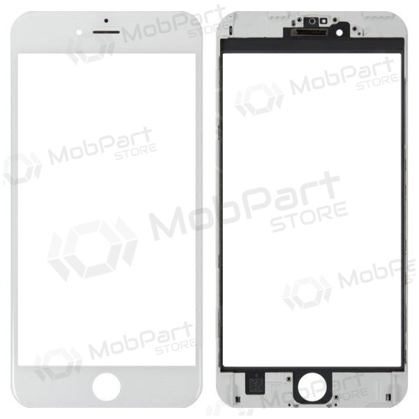 Apple iPhone 6 Plus Skjermglass med ramme (hvit) (for screen refurbishing) - Premium
