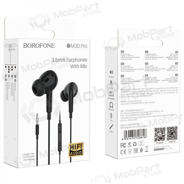 Hodetelefoner / ørepropper Borofone BM30 Pro 3,5mm (svart)