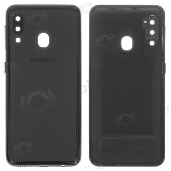 Samsung A202 Galaxy A20e 2019 bakside (svart) (brukt grade C, original) Samsung A202 Galaxy A20e 2019 bakside (svart) (brukt grade C, original)