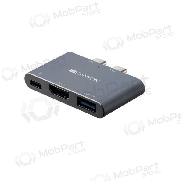 Adapter CANYON Apple Thunderbolt 3 MULTIPORT HUB (type-C, USB 3.0, HDMI) (grå)