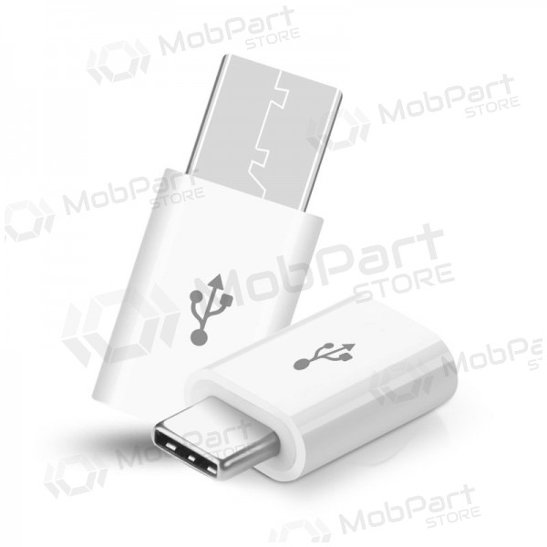 Adapter iš microUSB į Type-C (hvit)