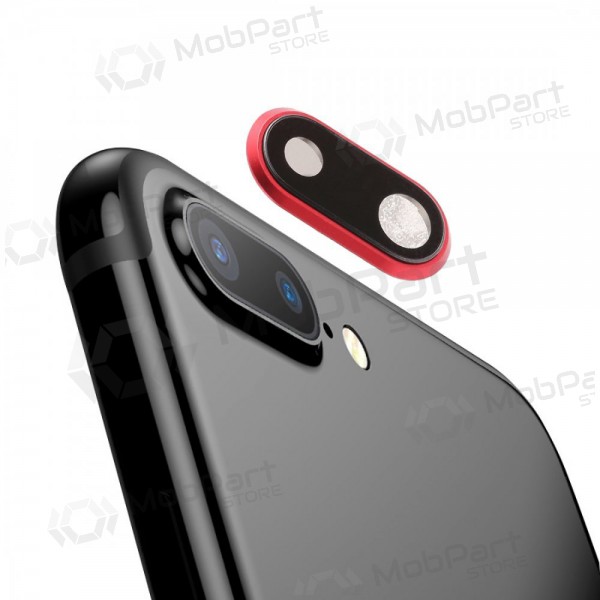 Apple iPhone 8 Plus kameraglass (rød) (med ramme)