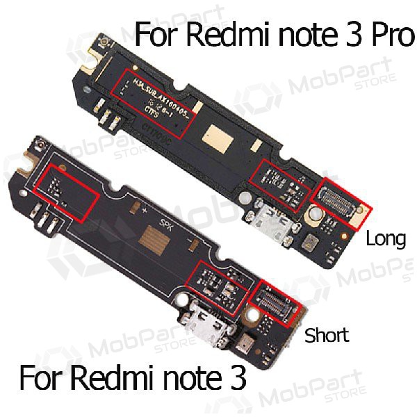 Xiaomi Redmi Note 3 Pro ladekontakt og mikrofon med flex