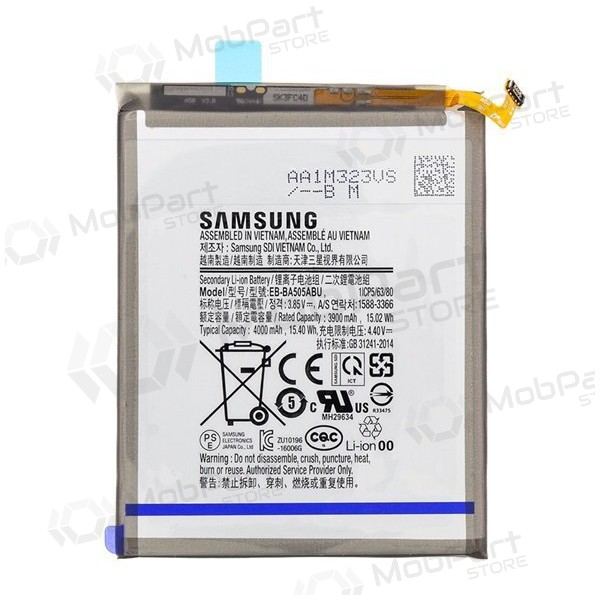 Samsung Galaxy A205 A20 / A305 A30 2019 / A307 A30s / A505 A50 2019 / A507 A50s (EB-BA505ABU) batteri / akkumulator (4000mAh) (service pack) (original)