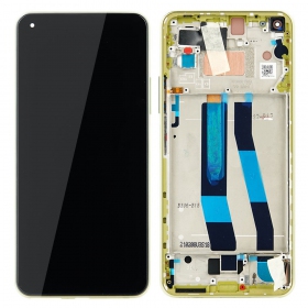 Xiaomi Mi 11 Lite 4G / Mi 11 Lite 5G skjerm (gul) (med ramme) (service pack) (original)