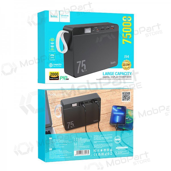 Powerbank Power Bank Hoco J94 Overlord 22.5W 75000mAh svart