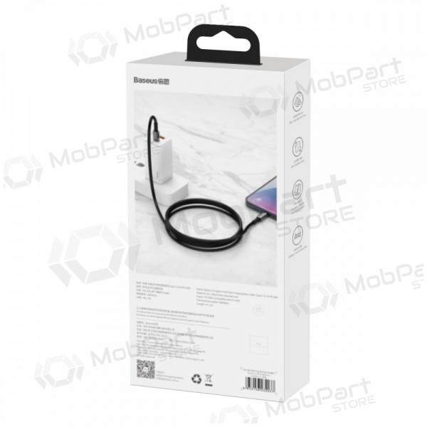 USB kabel Baseus Tungsten Gold Fast Data Type-C - Type-C 100W 1.0m (svart) CATWJ-01 USB kabel Baseus Tungsten Gold Fast Data Type-C - Type-C 100W 1.0m (svart) CATWJ-01